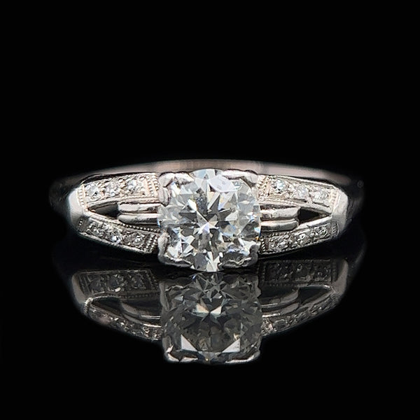 Art Deco .75ct. Diamond & Platinum Antique Engagement - Fashion Ring- J34137