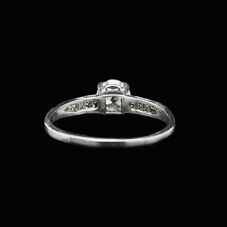 Art Deco .67ct. Diamond & Platinum Antique Engagement Ring - J34179