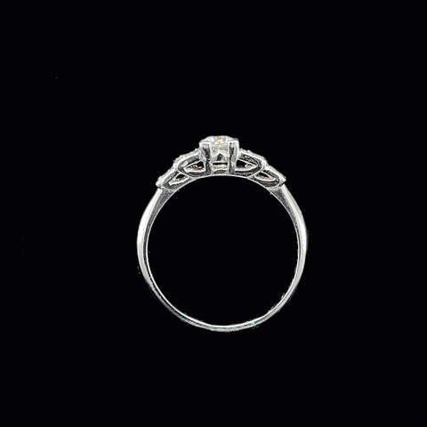 Art Deco .37ct. Diamond & Platinum Antique Engagement - Fashion Ring - J34332