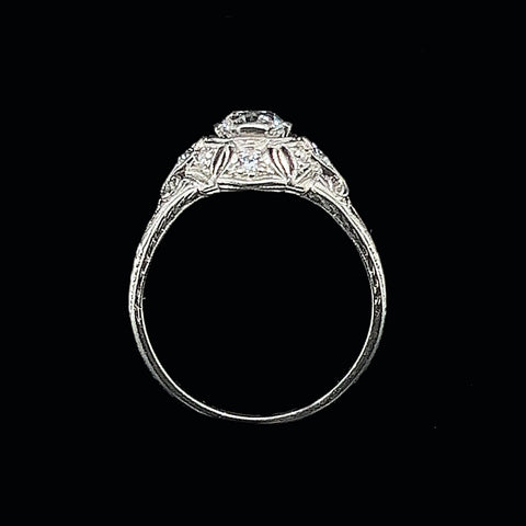 Art Deco .74ct. Diamond & Platinum Antique Engagement - Fashion Ring Lamberts - J34390