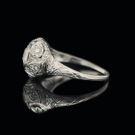 .33ct. Diamond & Platinum Art Deco Antique Engagement - Fashion Ring - J34578