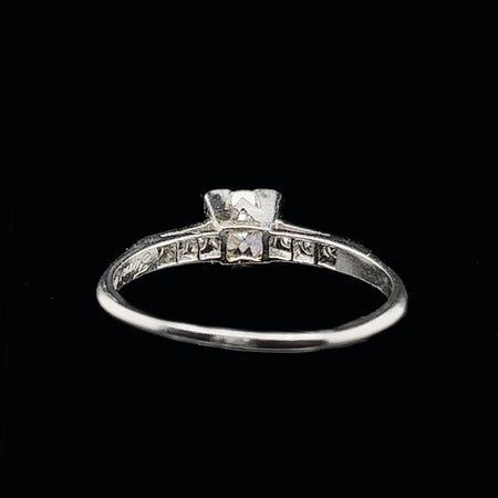 Art Deco .48ct. Diamond Antique Engagement Ring Platinum  - J34647