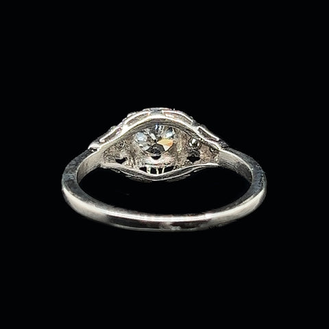 Art Deco .38ct. Diamond & Platinum Antique Engagement - Fashion Ring - J34839