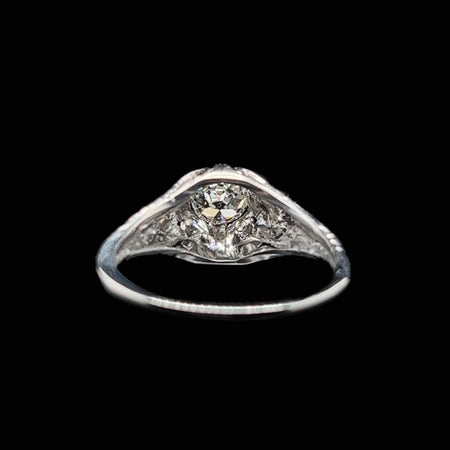 Art Deco .40ct. Diamond Antique Engagement - Fashion Ring 18K White Gold - J35220