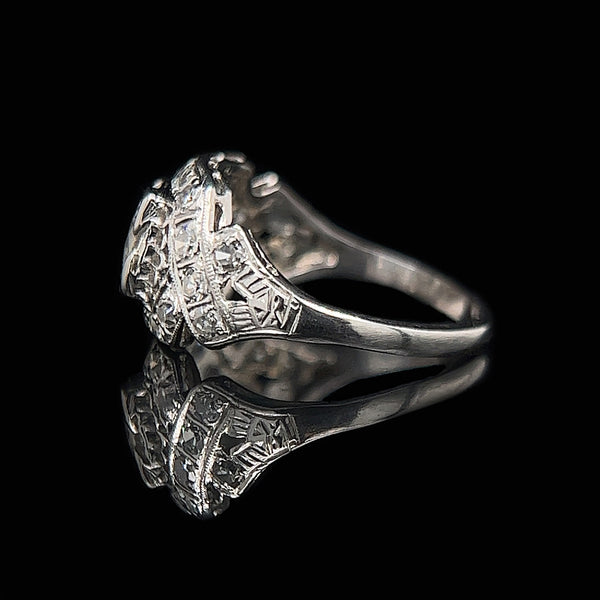 Art Deco .45ct. Diamond & Platinum Antique Engagement - Fashion Ring - J35222