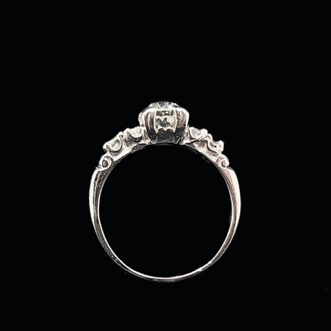Art Deco .71ct. Diamond & Platinum Antique Engagement - Fashion Ring - J35426
