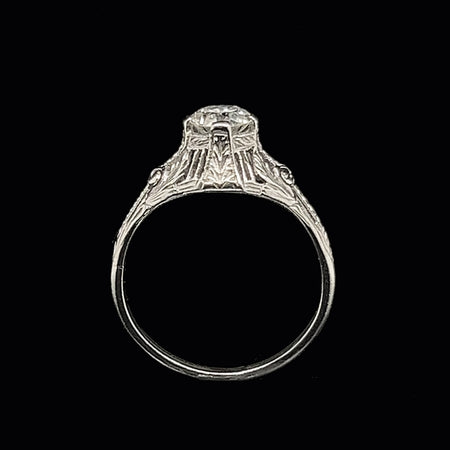 Edwardian .72ct. Diamond & Platinum Antique Engagement - Fashion Ring - J35552