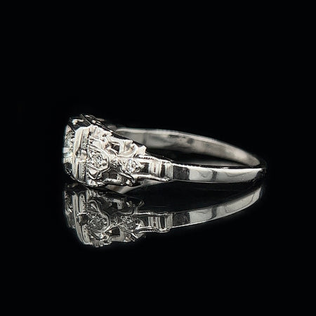 Antique Engagement - Fashion Ring .15ct. Diamond, Platinum & 18K White Gold - J35603
