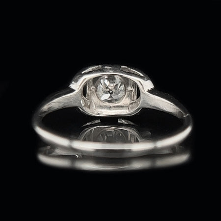 Art Deco .35ct. Diamond & 18K White Gold Antique Engagement - Fashion Ring - J35741