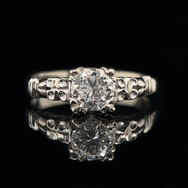 Art Deco .50ct.Diamond & White Gold Antique Engagement - Fashion Ring - J36271
