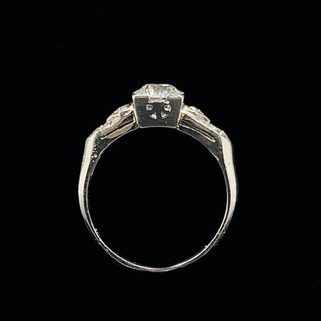 Art Deco .94ct. Diamond Antique Engagement - Fashion Ring Platinum -  J36689