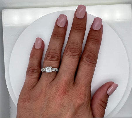 Art Deco .94ct. Diamond Antique Engagement - Fashion Ring Platinum - J36689