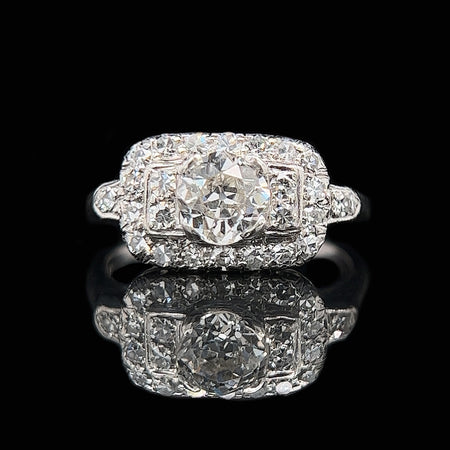 Art Deco .80ct. Diamond Antique Engagement - Fashion Ring Platinum - J36693
