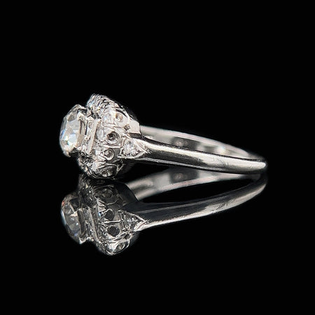 Art Deco .80ct. Diamond Antique Engagement - Fashion Ring Platinum - J36693