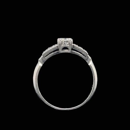 Art Deco .33ct. Diamond Antique Engagement - Fashion Ring Platinum -  J36814
