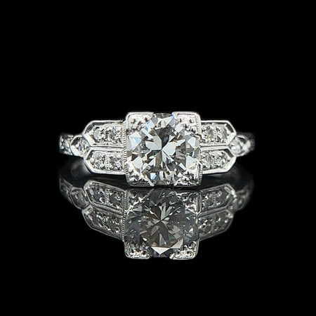 Art Deco .98ct. Diamond & Platinum Antique Engagement - Fashion Ring - J37031