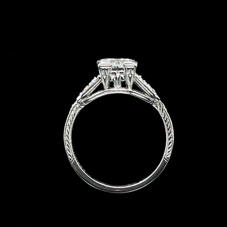 Art Deco .98ct. Diamond & Platinum Antique Engagement - Fashion Ring - J37031