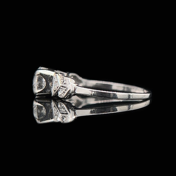 Art Deco .70ct. Diamond Antique Engagement Ring Platinum - J37132