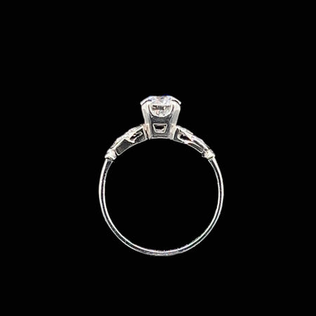 Art Deco .70ct. Diamond Antique Engagement Ring Platinum - J37132