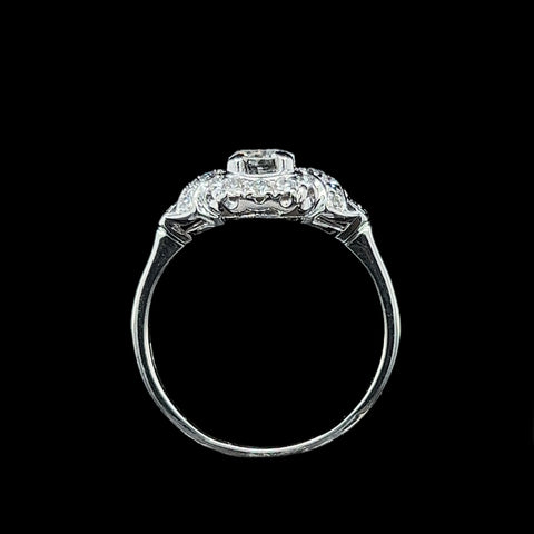 Art Deco .50ct. Diamond & Platinum Antique Engagement - Fashion Ring - J37141