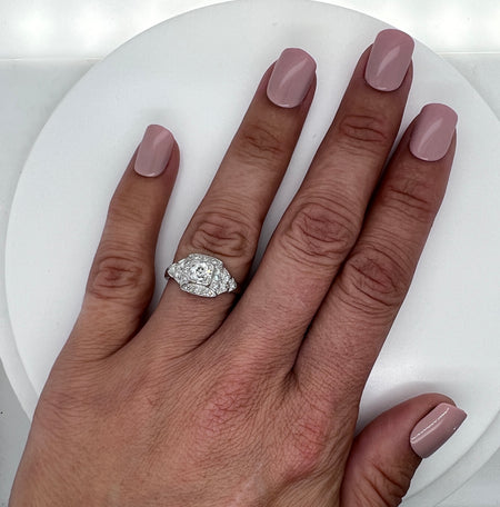Art Deco .51ct. Diamond Antique Engagement - Fashion Ring Platinum - J37163
