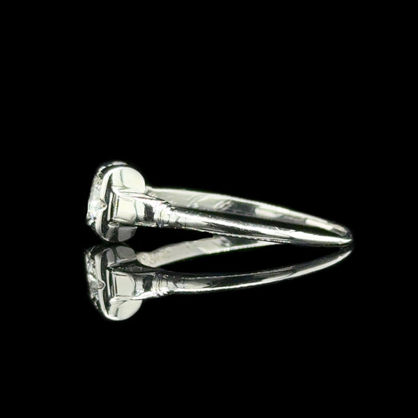 Art Deco .15ct. Diamond Antique Engagement - Fashion Ring White Gold - J37242