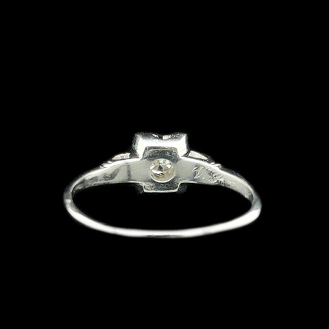 Art Deco .15ct. Diamond Antique Engagement - Fashion Ring White Gold - J37242