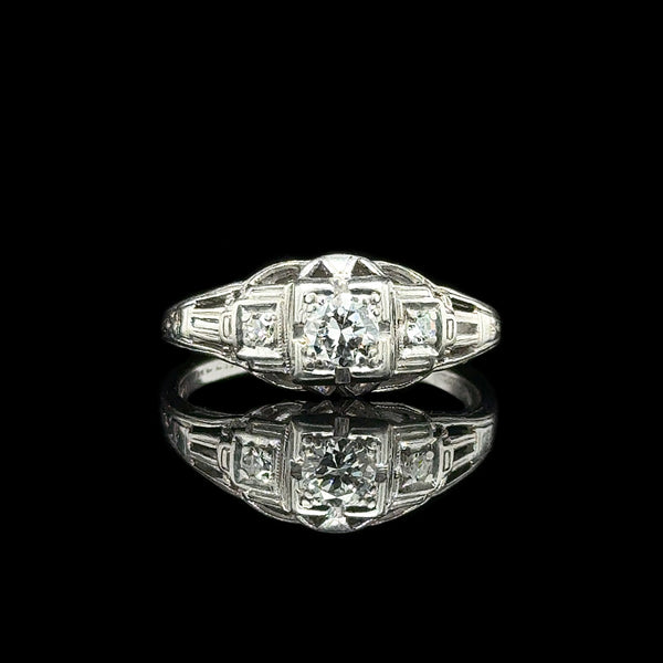 Art Deco .25ct. Diamond Antique Engagement - Fashion Ring Platinum - J37269