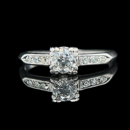 Art Deco .20ct. Diamond Antique Engagement - Fashion Ring Platinum - J37276