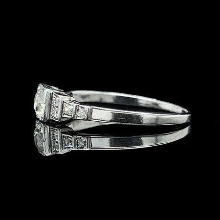 Art Deco .33ct. Diamond Antique Engagement - Fashion Ring 18K White Gold - J37496