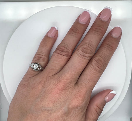 Art Deco .31ct. Diamond & Sapphire Antique Engagement - Fashion Ring Platinum - J37590