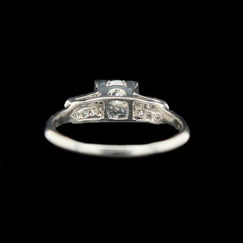 Art Deco .65ct. Diamond Antique Engagement - Fashion Ring 18K White Gold - J37606