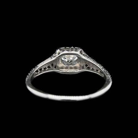 Art Deco .50ct. Diamond Antique Engagement - Fashion Ring 18K White Gold - J37687