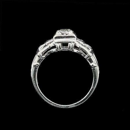 Art Deco .45ct. Diamond & Platinum Antique Engagement - Fashion Ring - J37698