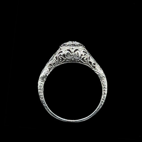 Edwardian .10ct. Diamond Antique Engagement - Fashion Ring 18K White Gold - J37809