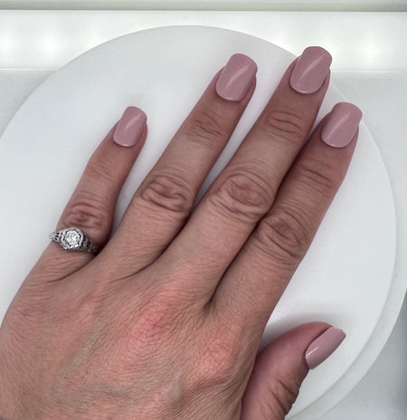 Edwardian .10ct. Diamond Antique Engagement - Fashion Ring 18K White Gold - J37809