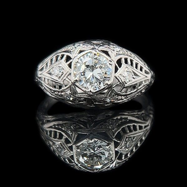 Art Deco .70ct. Diamond Antique Engagement - Fashion Ring Platinum - J37828