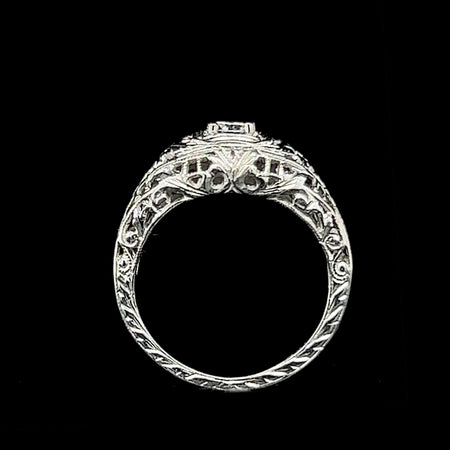 Edwardian .20ct. Diamond Antique Engagement - Fashion Ring 18K White Gold - J37831