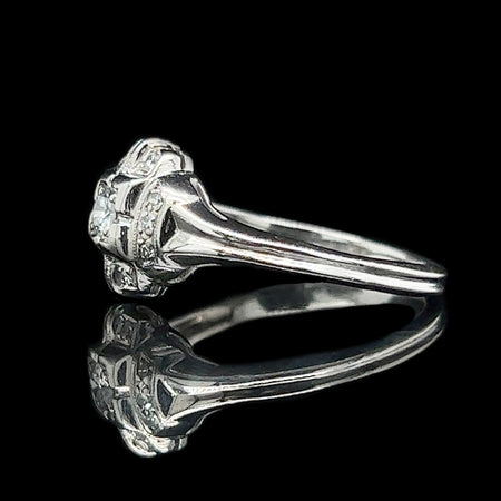 Art Deco .10ct. Diamond Antique Engagement - Fashion Ring Platinum - J37857