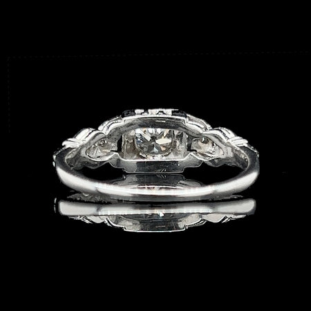 Art Deco .40ct. Diamond Antique Engagement - Fashion Ring 18K White Gold - J37884