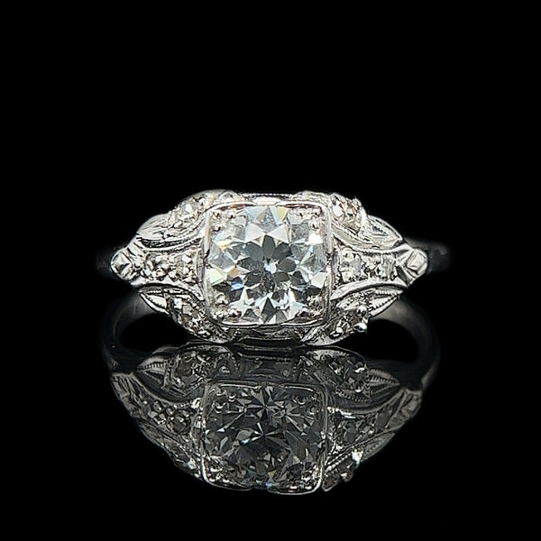 Art Deco .62ct. Diamond Antique Engagement - Fashion Ring Platinum - J37906