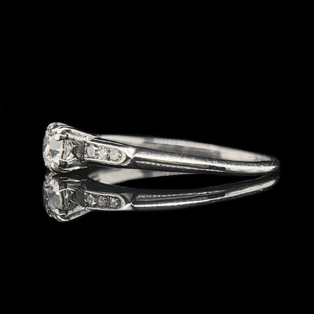 Art Deco .33ct. Diamond Antique Engagement Ring Platinum - J37955