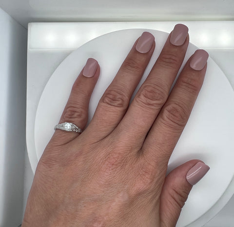 Art Deco .35ct. Diamond Antique Engagement - Fashion Ring 18K White Gold - J37956