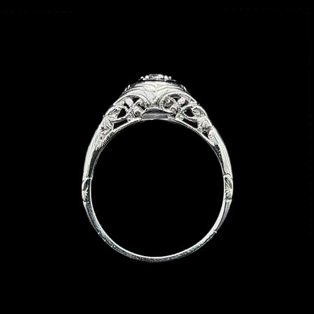 Edwardian .23ct. Diamond Antique Engagement - Fashion Ring 18K White Gold - J37988