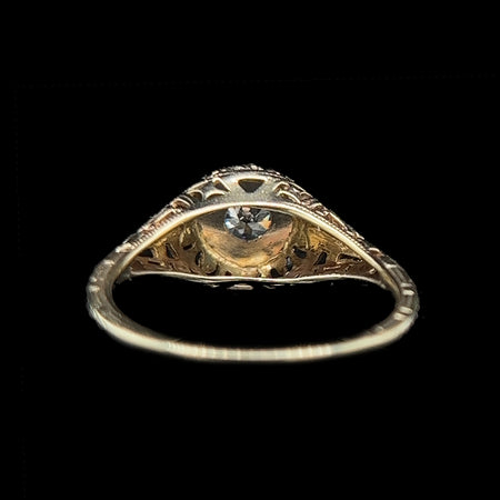 Edwardian .20ct. Diamond Antique Engagement - Fashion Ring Yellow Gold & Platinum - J38006