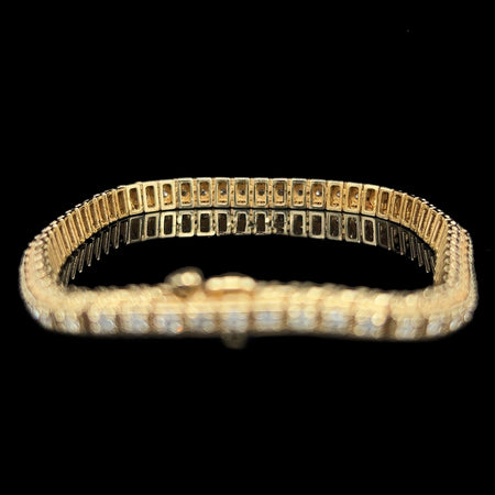 2.00ct. T.W. Diamond Straight Line Vintage Bracelet Yellow Gold - J38008