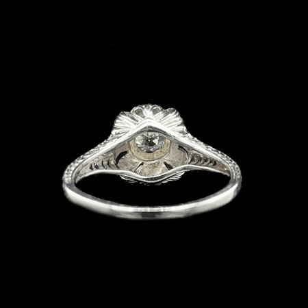 Late Edwardian .17ct. Diamond Antique Engagement - Fashion Ring 18K White Gold - J38061