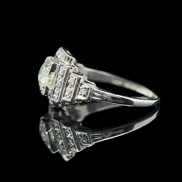 Art Deco .75ct. Diamond Antique Engagement - Fashion Ring Platinum - J38065