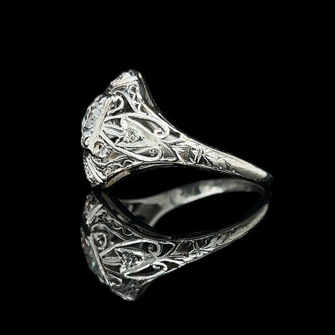 Edwardian .50ct. Antique Engagement - Fashion Ring Platinum - J38068