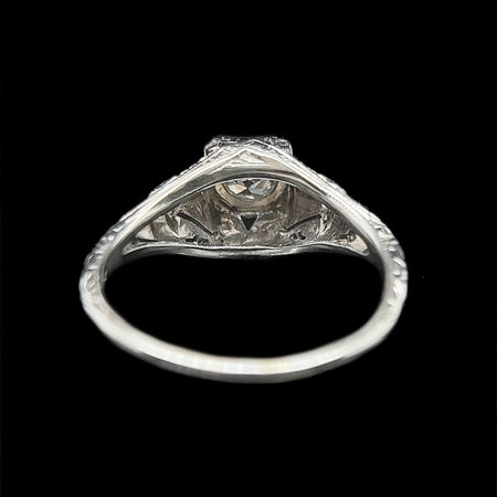 Edwardian .35ct. Diamond & 18K White Gold Antique Engagement - Fashion Ring - J38131